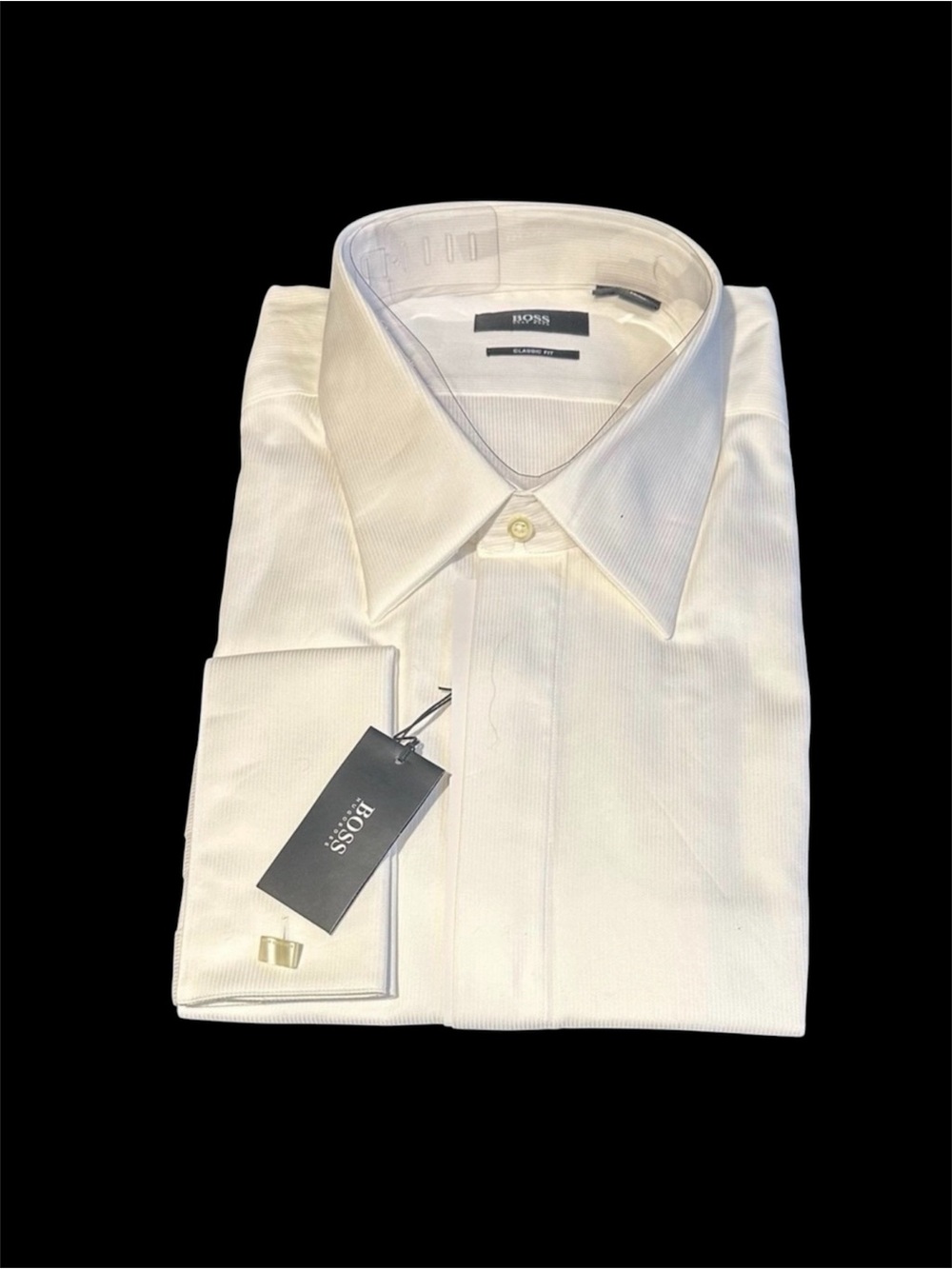 Hugo Boss White Classic Tuxedo Shirt NWT